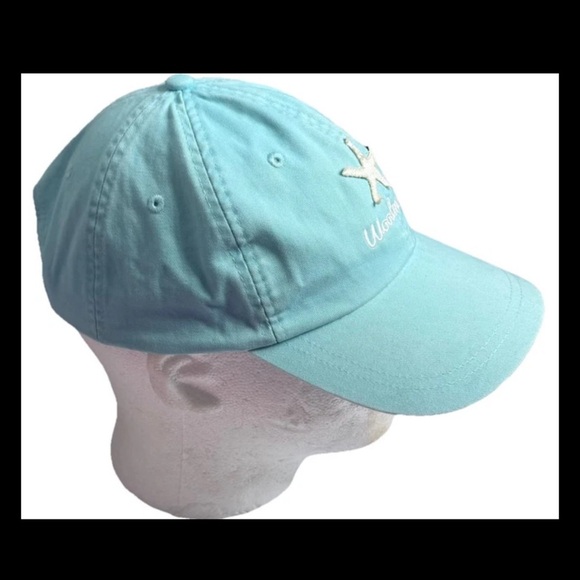 Kate Lord Woodman’s Women’s Baseball Cap Hat Light Blue Starfish Adjustable - Picture 3 of 12